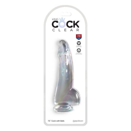 King Cock 7.5” with Balls Clear 1