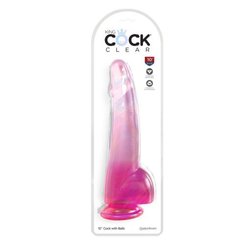 King Cock 10” with Balls Pink 1