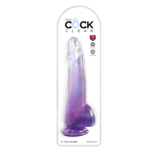 King Cock 10” with Balls Purple 1