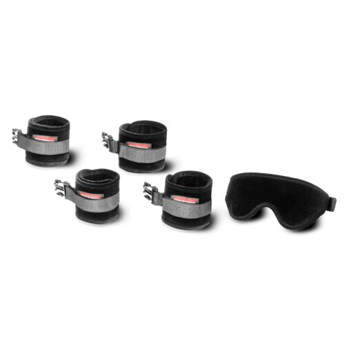 Black Label Seduction Cuff Kit Black Microfiber 1