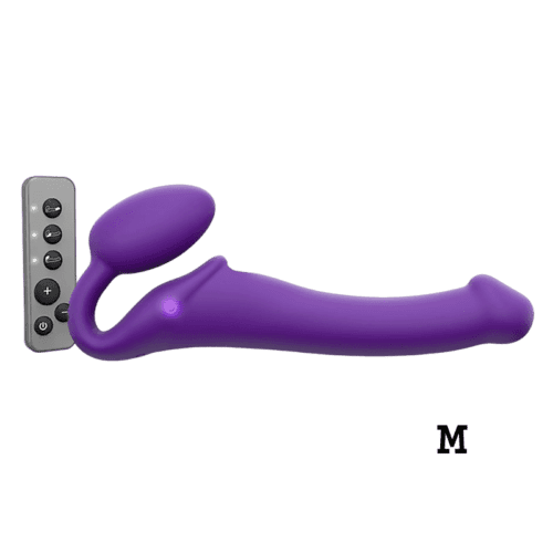 VIBRATING BENDABLE STRAP-ON - M - PURPLE 1