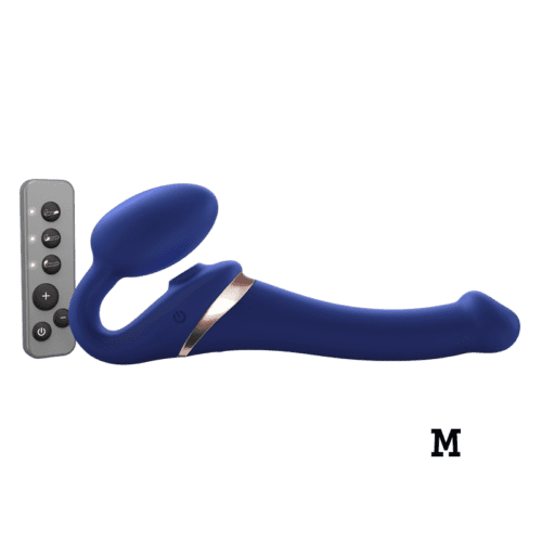 MULTI ORGASM BENDABLE STRAP-ON - M - NIGHT BLUE 1