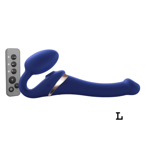 MULTI ORGASM BENDABLE STRAP-ON - L - NIGHT BLUE 1