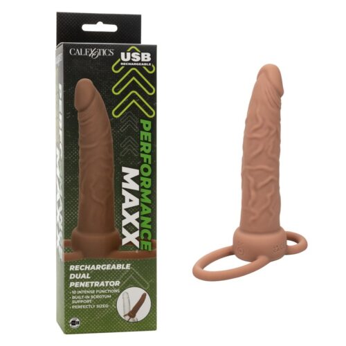 Rechargeable Accommodator Duual Penetrator Brown 1