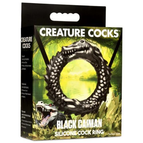 Creature Cock Black Caiman Silicone Cock Ring 1