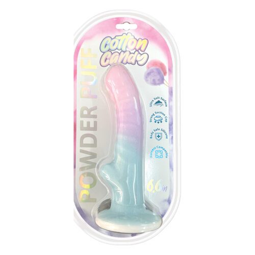 Powder Puff 6.5″ Silicone Dildo Cotton Candy 1