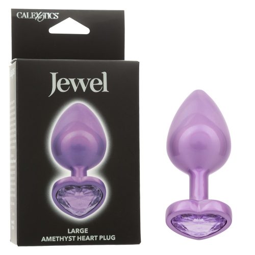 Jewel Amethyst Heart Plug Large