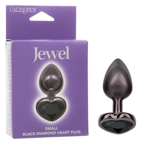 Jewel Black Diamond Heart Plug Small