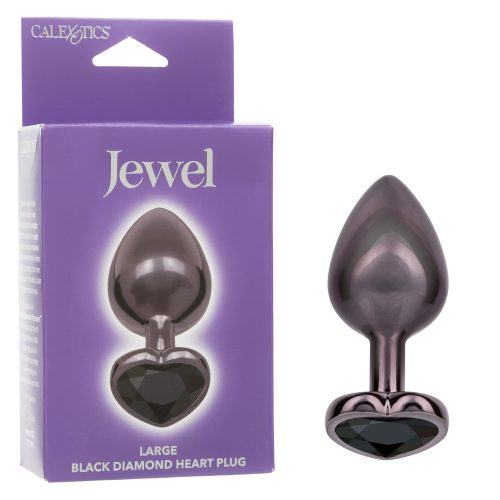 Jewel Black Diamond Heart Plug Large